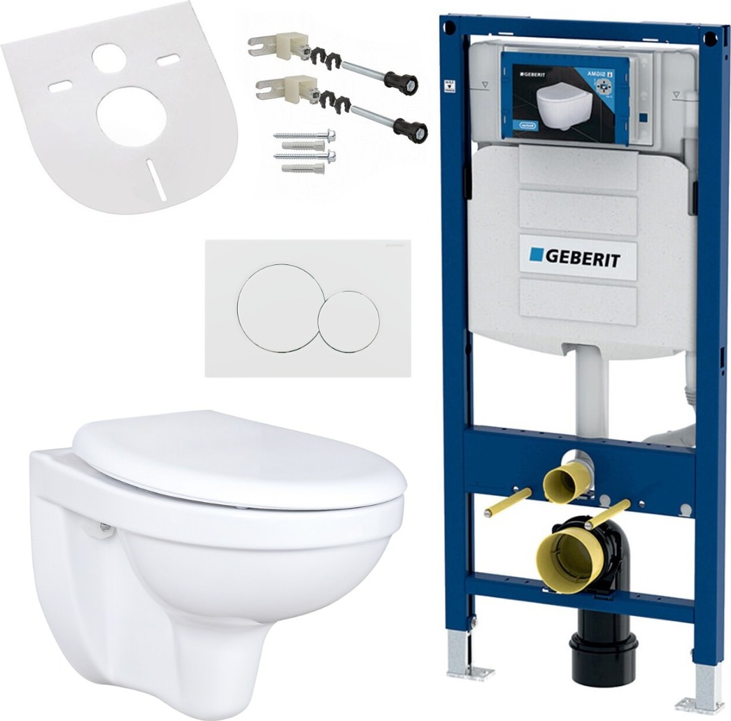 Wand-Tiefspül-WC mit WC-Sitz Komplettset - mit passendem Geberit UP320 Vorwandelement