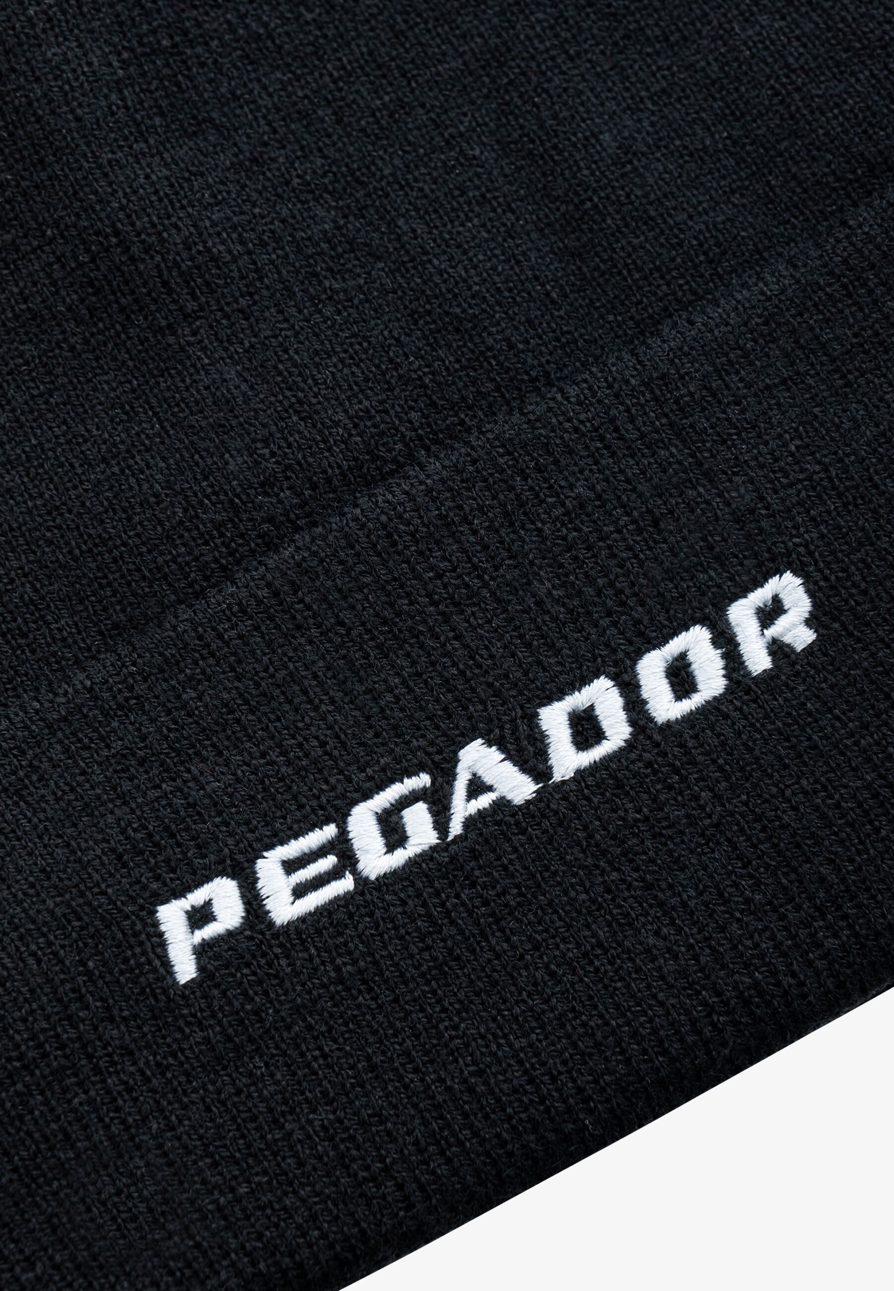 Beanie PEGADOR "Logo Beanie", Herren, schwarz, weiß, Strick, Baumwolle, unifarben, Mützen Beanie, Baumwolle, regular fit