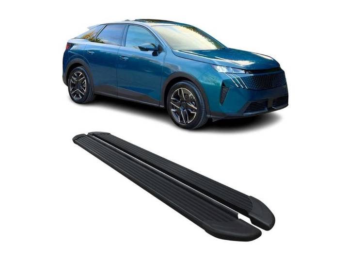 2024-2025 Peugeot e-3008 Marchepieds Latéraux pédale Aluminium Noir 2Pcs