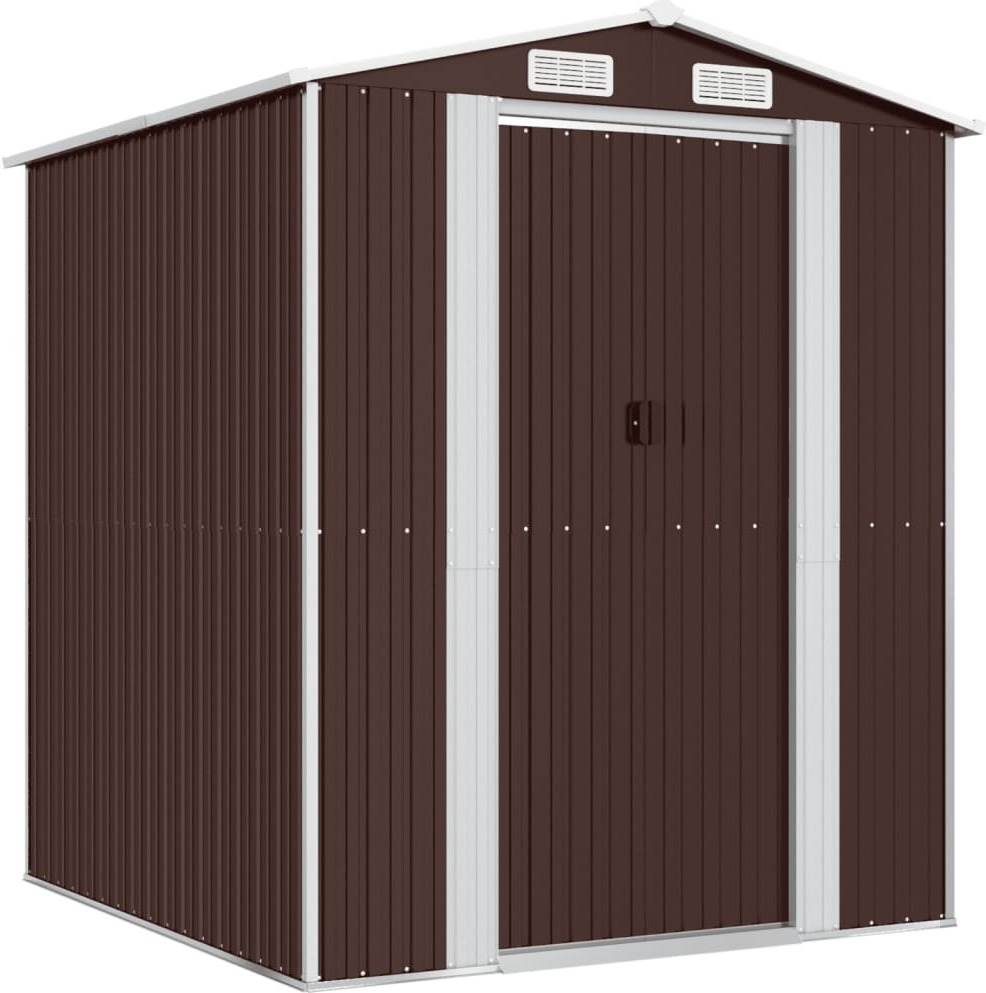 Geräteschuppen Dunkelbraun 192x191x223 cm Verzinkter Stahl