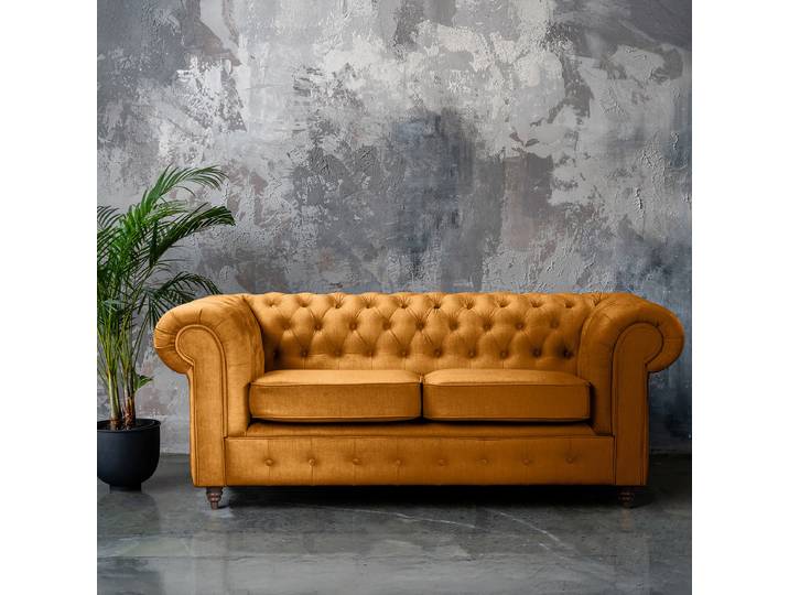 Canapé Orange Microfibre Valeria 190cm Isocèles Fonction couchage utilisation régulière Glamour