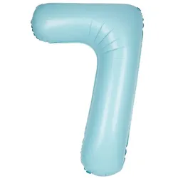 XL Folienballon hellblau matt Zahl 7