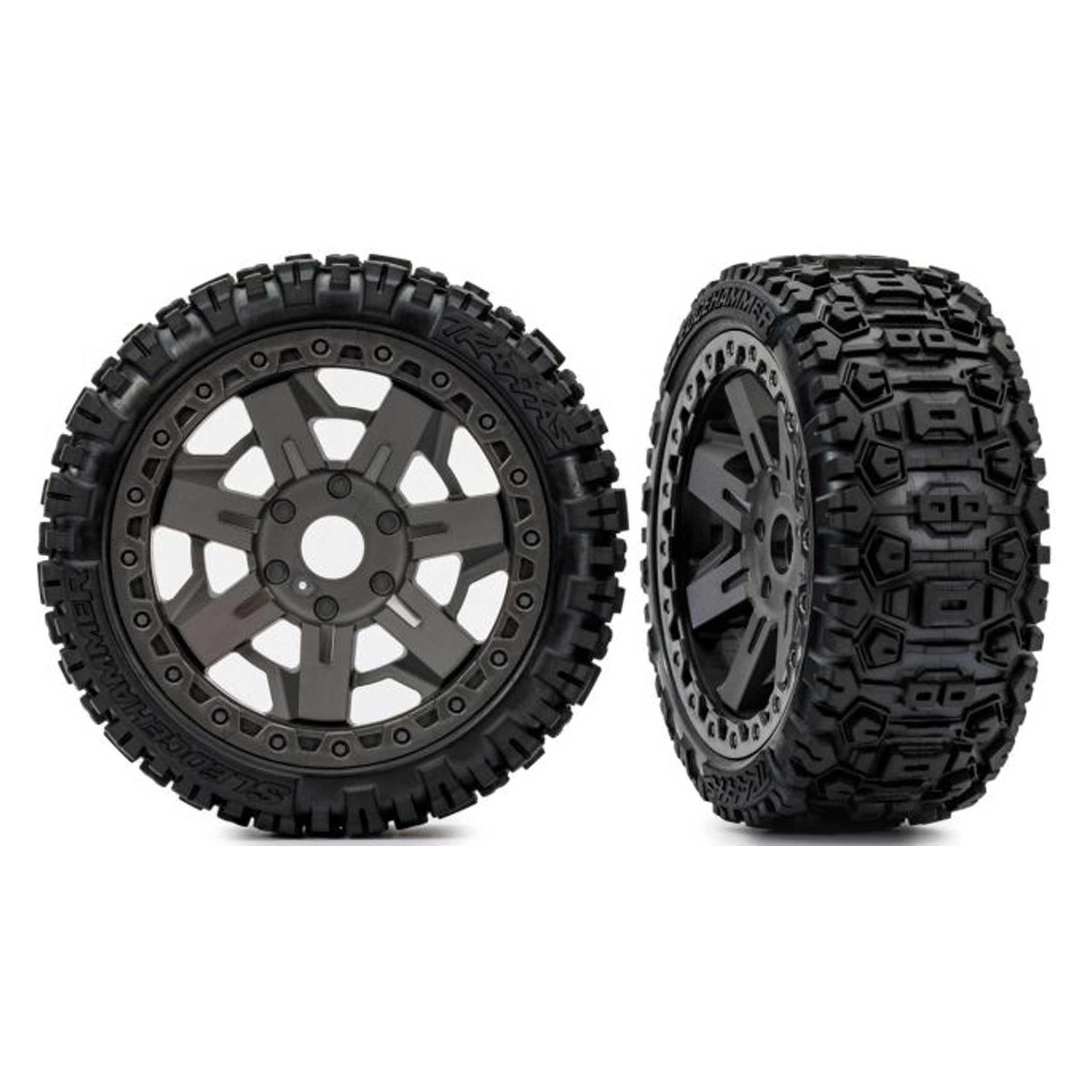 Traxxas Sledgehammer Reifen auf 3.0 Felge grau (2) 1/8 Buggy, Jato 4x4 (TRX9073)