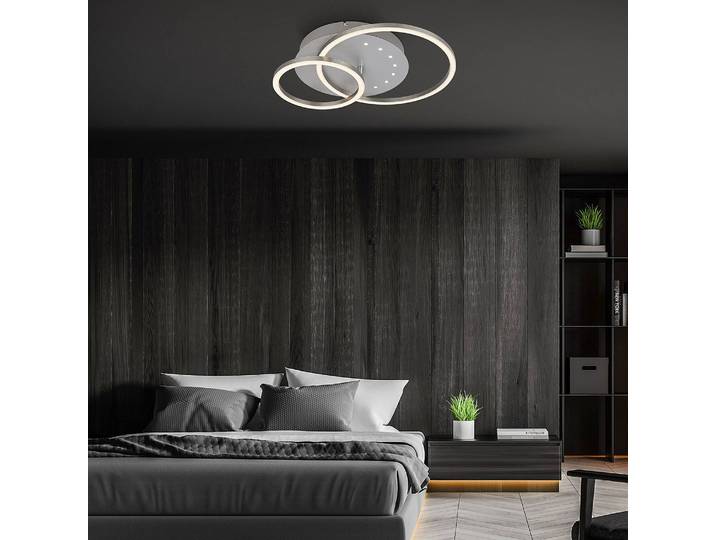 LED-Deckenleuchte Arruda Rund Ø 30cm Silber/Silber Aluminium, pulverbeschichtet Polypropylen LED LED-Platine
