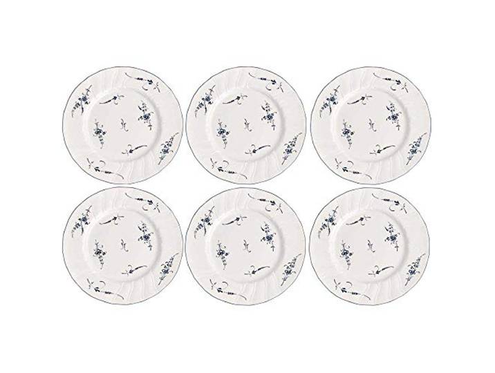 Villeroy & Boch Vieux Luxembourg Speiseteller 6er Set 26cm weiß blau Porzellan
