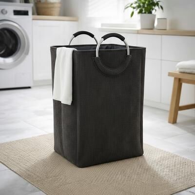 Evideco Corduroy Laundry Basket 55L - 14 L x 12 W x 25 H