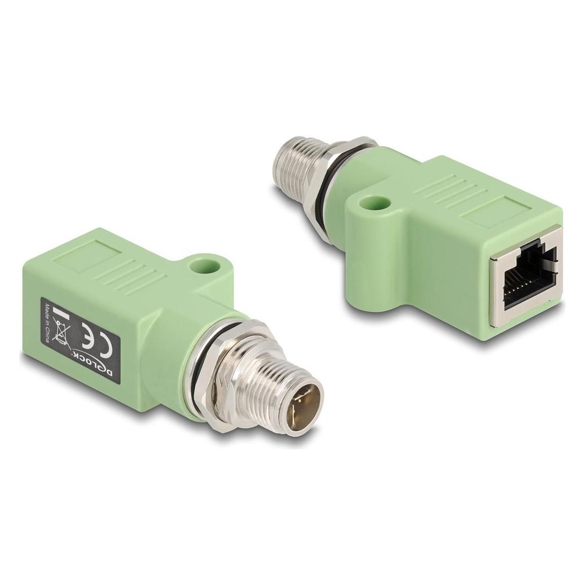 Delock M12 Adapter X-kodiert 8 Pin Stecker zu RJ45 Buchse Ca (60681)