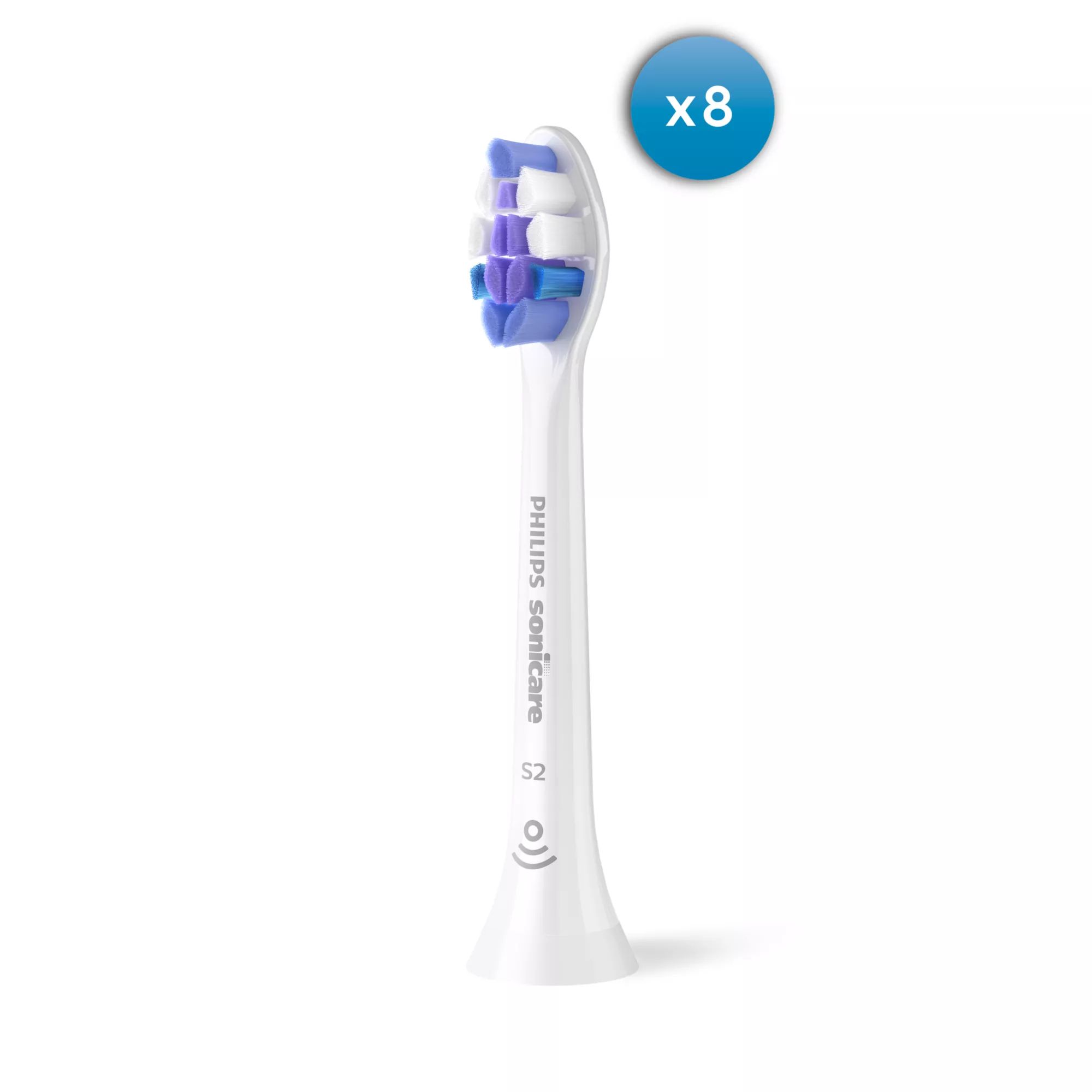 Philips 8 Stück HX6058/87 Sensitive Aufsteckbürsten (Weiß)