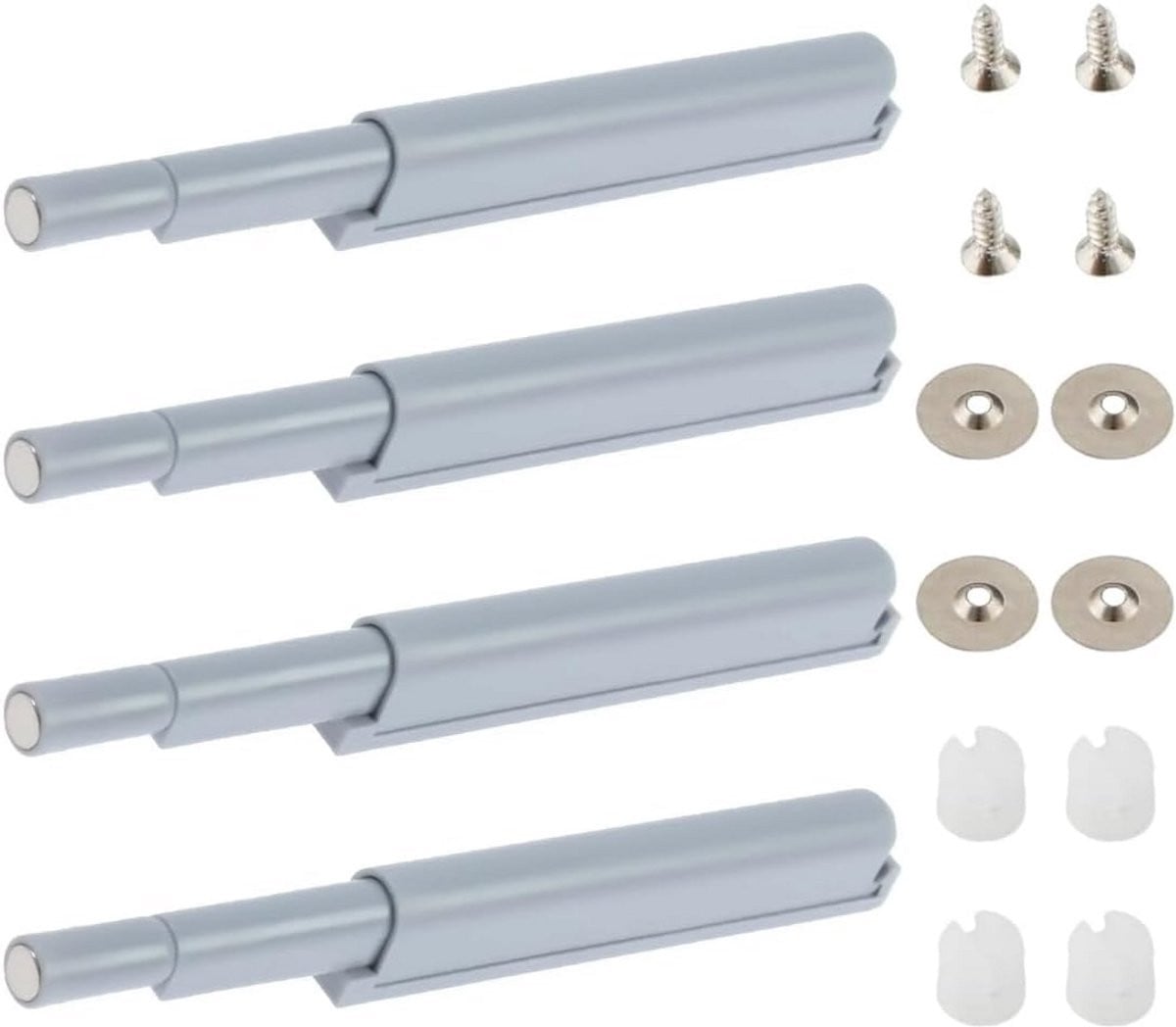 Magnetische Deursnapper Zilverkleurig - 4 Stuks - Verborgen Ontwerp voor Kastdeuren