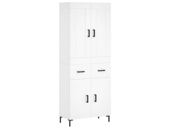 Bahut commode armoire bois blanche 69.5 x 34 x 180 cm