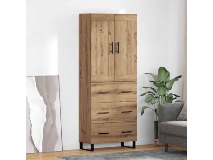 RJPLMFV Moderne Anrichte aus Holz, 180 cm, 2 Türen Innenregale, Griffe aus schwarzem Metall, quadratische Füße, einfache Montage