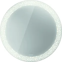 Duravit Happy D.2 Plus Spiegel rund mit integrierter Beleuchtung, Sensor-Version, 700x700x47mm, Weiß Matt, HP7480G00000000, Ausführung: Lichtfelddekor: organic
