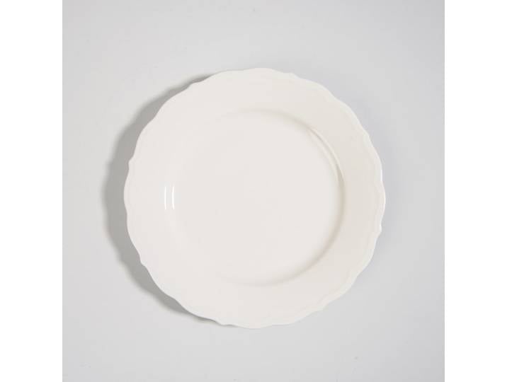 Desserteller aus Steinzeug, weiß