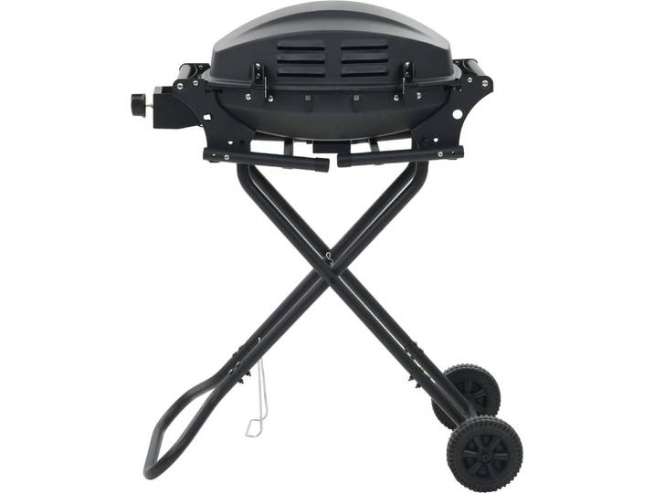 vidaXL Gasgrill Tragbar mit Kochzone Schwarz