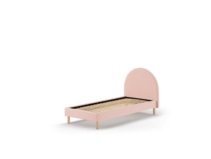 58 aufm Kessel Bettgestell Polsterbett Karlotta 97x212x107 Einzelbett Holzwerkstoff Rosa (inkl. Versand, Lieferung bis Verwendungsstelle), Liegefläche 90 x 200, gepolstertes Kopfteil, Lattenrost inklusive