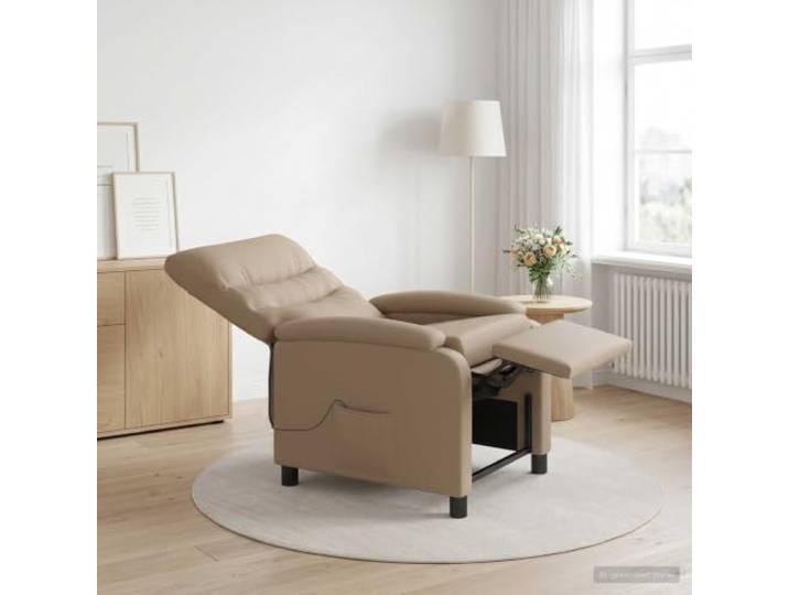 Relaxsessel Cappuccino Kunstleder mit verstellbarer Rückenlehne Metall- und Holzwerkstoffrahmen,weiche Schaum- und Faserfüllung,leicht abwischbar,für Wohn- und Arbeitsräume