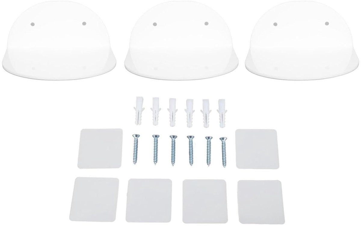 Set van 3 witte waterdichte acryl wandplanken voor decoratie in de badkamer of keuken