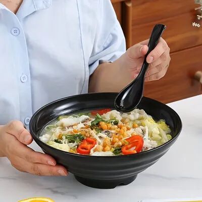 Perfect Picks Market Non Slip Plastic Ramen Bowl Thickened Lamian Noodle Salad Bowl For Kitchen And Restaurant Use l