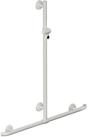 Hewi System 800 K Duschhandlauf 950.35.4S9098 Sonderlänge, signalweiß, mit verschiebbarer Brausehalterstange