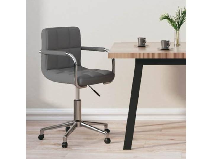 smnyxs Drehstuhl für Büro, hellgrau, Stoff mit Armlehnen Gepolsterter Sessel, verchromtes Kreuzgestell, Verwendung im Wohnzimmer oder Büro, moderner Stil