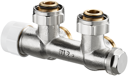 Oventrop Multiblock T Anschlussarmatur 1184014 3/4" ÜMx3/4" AG, Eck, Zweirohrarmatur