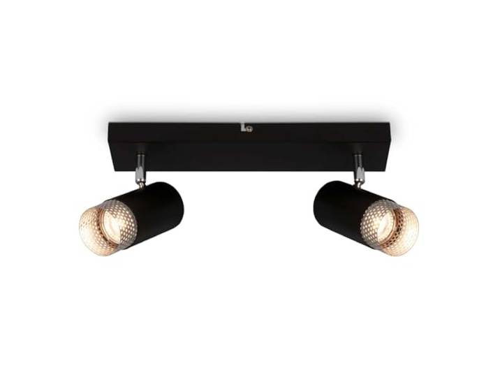 BRILONER - Plafonnier\, Lampe\, Abat-jour Grille\, Pivotant\, Lampe de salon\, Lampe de chambre\, Lampe de cuisine\, Noir-Chrome-Mat