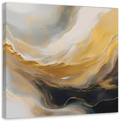 LEINWANDBILD Abstrakte Marmorstruktur Goldgrau 40x40cm