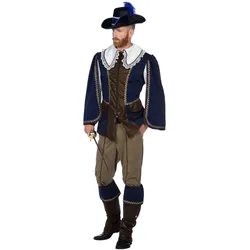 Metamorph Blaues Musketier Kostüm für Männer (50)