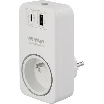 VOLTCRAFT SEM6503 FR Energiekosten-Messgerät USB-Schnittstelle, inkl. Funksteckdose, Datenexport, Datenloggerfunktion