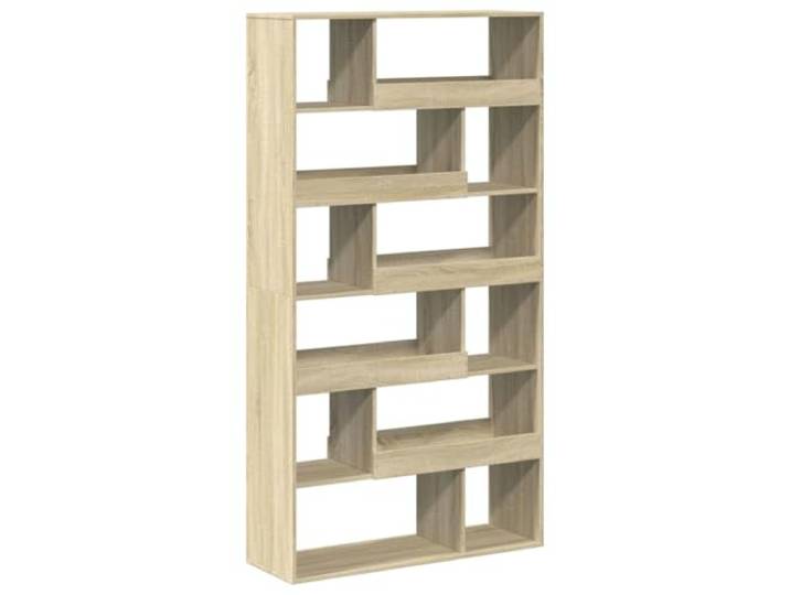GFMGUEMV Klassischer Raumteiler Sonoma-Eiche 100x33x187,5 cm aus Holzwerkstoff mit 12 geräumigen Fächern, vielseitig als Regal nutzbar, pflegeleicht durch Glatte Oberfläche, stabil