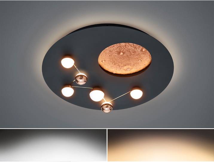 Trio Leuchten LED Deckenleuchte Zodiac 644810132, Metall Schwarz matt, inkl. 42