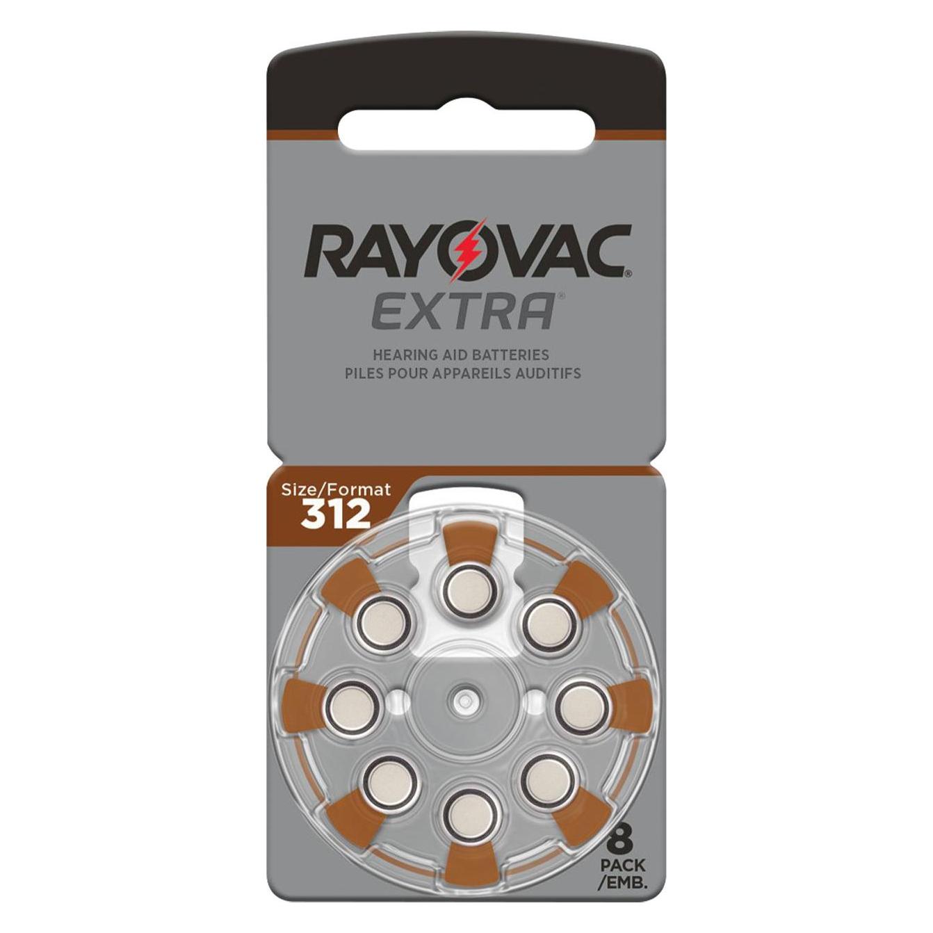 Rayovac Batterie Zinc Air 312 (8 Stk., Gerätespezifisch, 180 mAh) (312AUX-8XEMF)