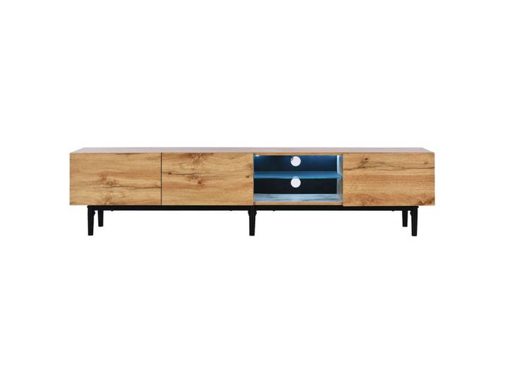 Okwish Tv-Schrank 175/31/41 cm Hell-Eiche MDF mit variablen LED-Leuchten, Eichefarben, 175x41x31 cm, Wohnzimmer, TV Möbel, Lowboards, Lowboards stehend