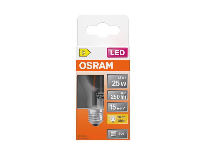 LED Tropfen P25 1,8W 827 fil E27 ww