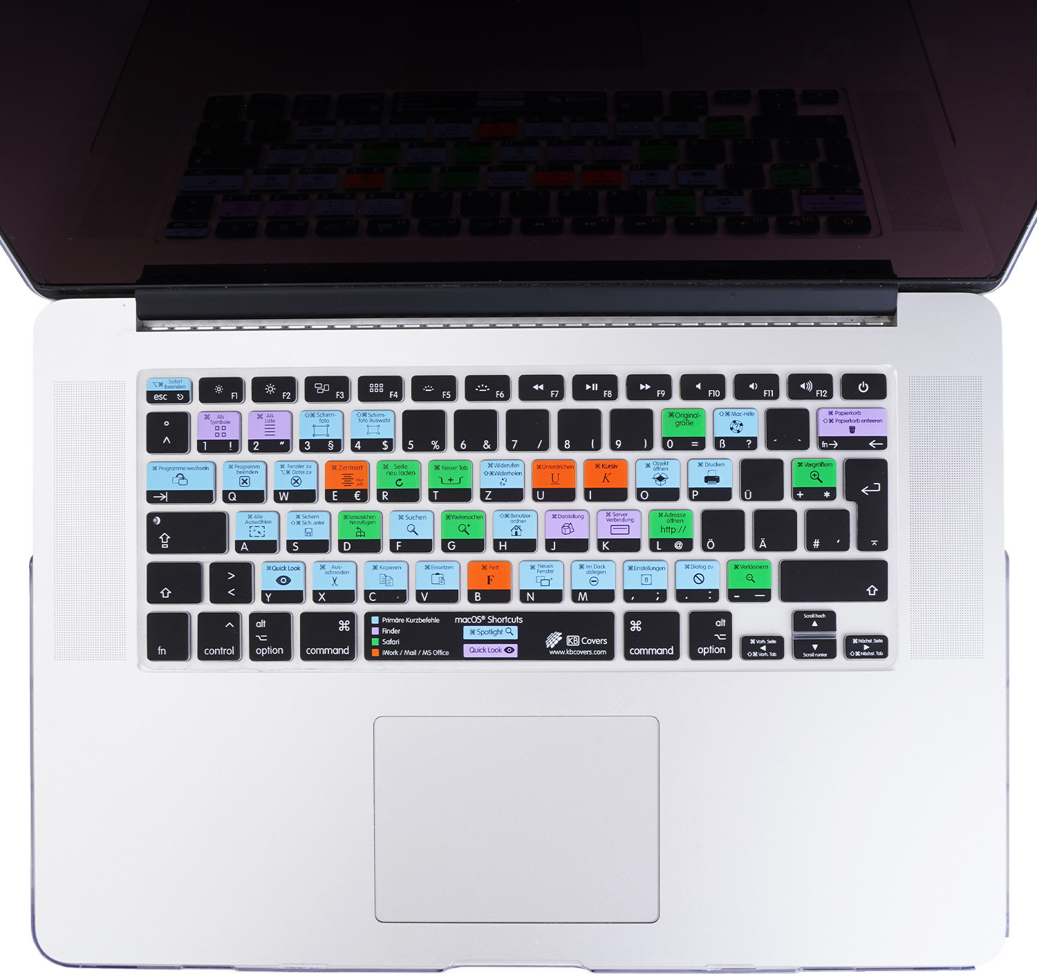 KB Covers macOS toetsenbordbeschermer Duitse versie voor MacBook Pro en MacBook Air