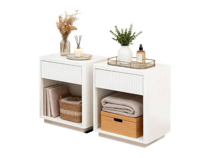 FELIXLEO Nachttisch 2 Pack Nachttisch mit Schublade Offen Regal Modern Nachttisch Tisch (1-St)