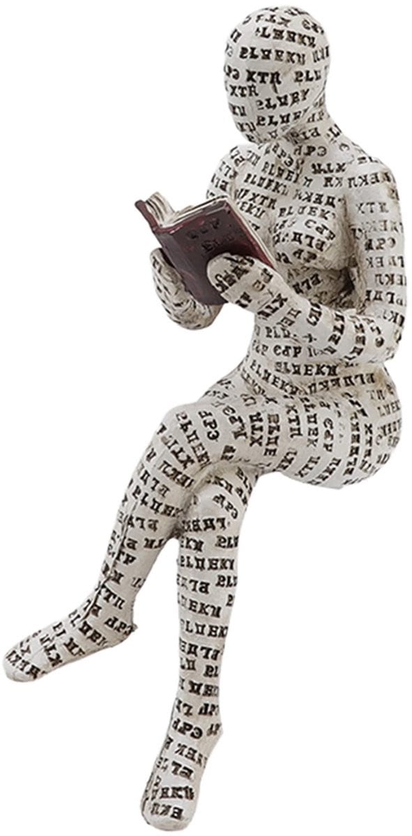 Dailygoods Figuur Ornament Vrouw Lezend - Uniek Hars Beeldje voor Woondecoratie en Desktop Decoratie