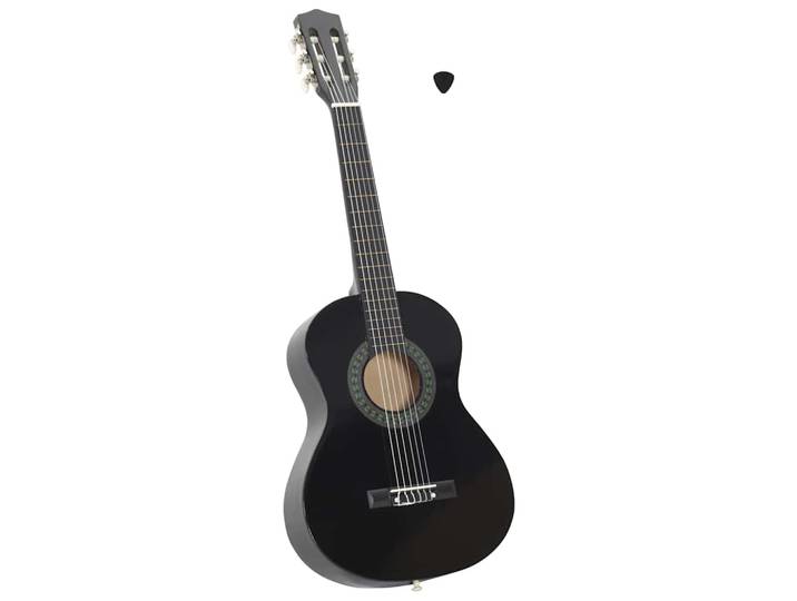 vidaXL Klassikgitarre für Anfänger und Kinder Schwarz 1/2 34