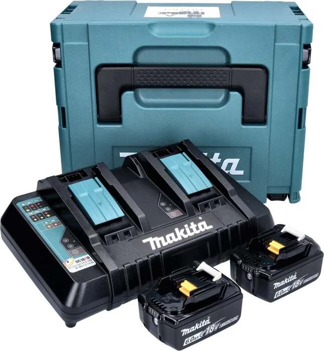 Makita Power Source Kit 18V 6Ah (schwarz, 2x Akku BL1860B, 1x Ladegerät DC18RD)