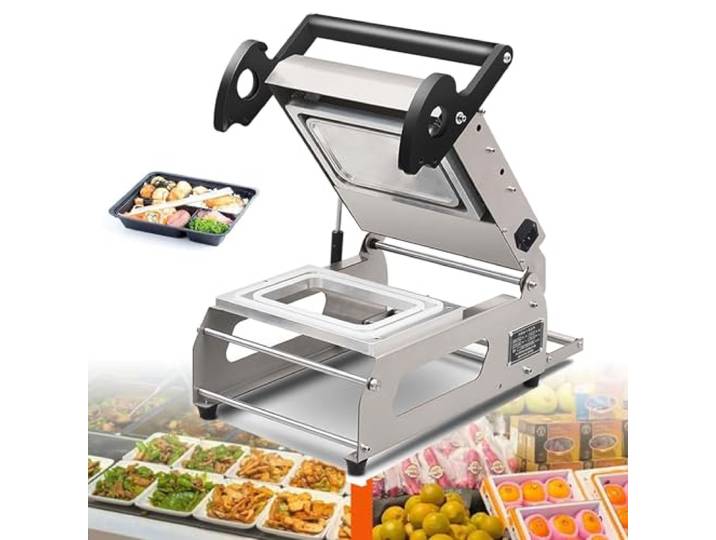Kommerzieller Edelstahl-Gemüsetablett, Heißsiegelgerät Mit Temperaturkontrolle, Edelstahl-Tablett, Versiegelung Mit Temperaturregelung Für Kuchen Und Bento, Für Kuchen, Bento, Honig(20*14cm/7.9*5.5in)