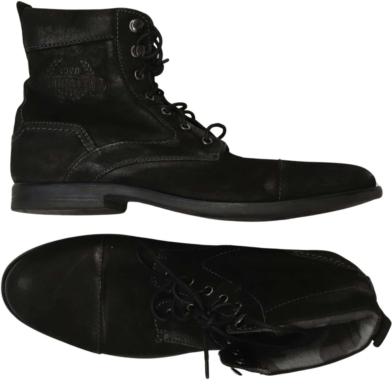 Bugatti Herren Stiefel, Schwarz, Gr. EU 45, Leder - Second Hand