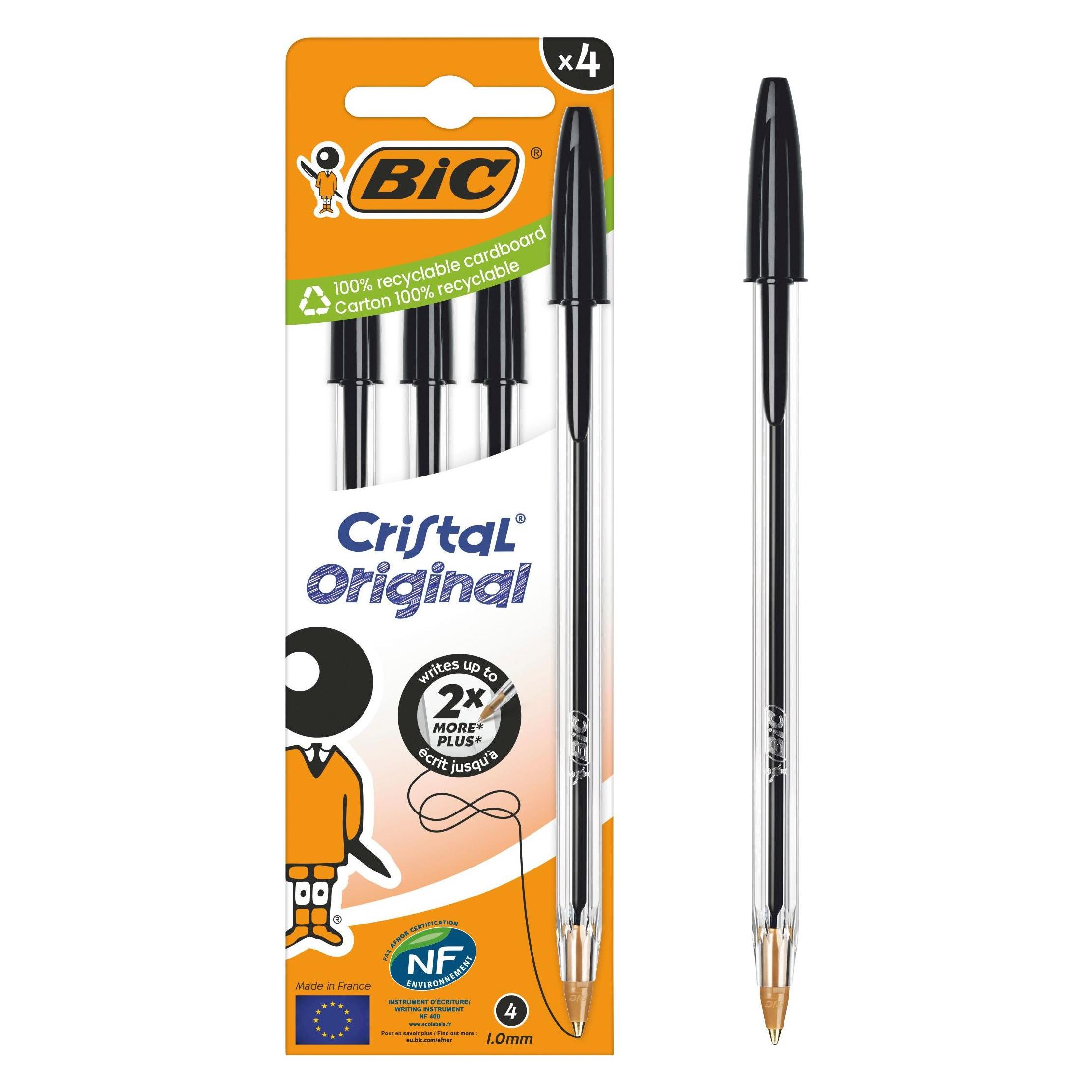 Bic 4er-Pack Cristal Medium Black Stifte (4x) (516335)