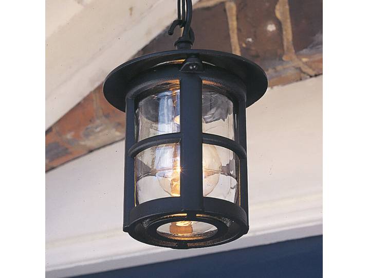 Hereford Außen-Hängeleuchte, schwarz/klar, IP43 - Elstead - Modern - Metall - Einflammig