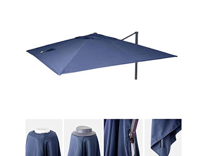 Mendler Ersatz-Bezug Luxus-Ampelschirm HWC-A96 3x4m Polyester - blau Sonnenschirmbezug, Ersatzbezug, (Ø5m)