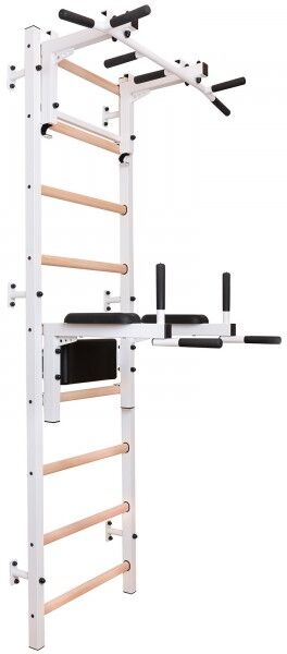 BenchK 700 White + Steel Pull Up Bar/BB Holder + Dip Bar