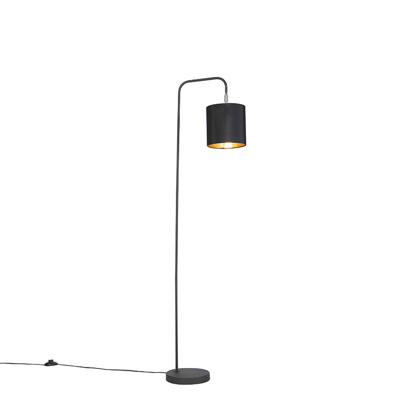 Qazqa Smart vloerlamp zwart en goud met wifi en led-lichtbron