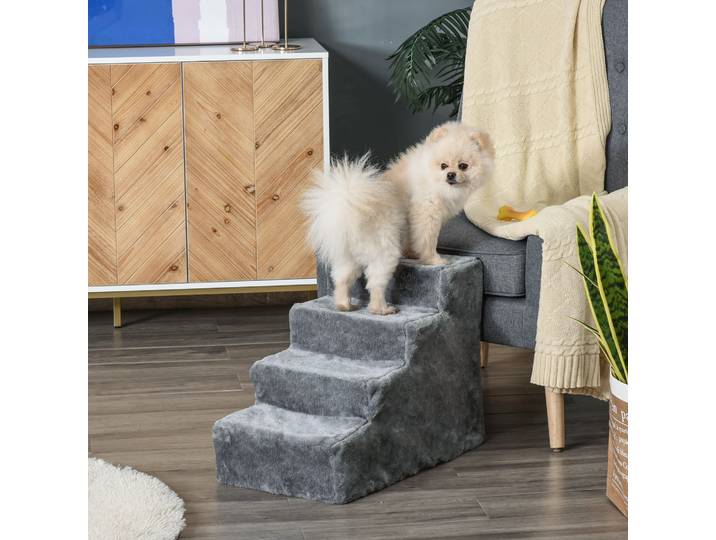 PawHut Escalier Animaux 4 Marches Antidérapant pour Chien/Chat