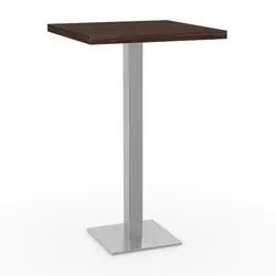 BIG Möbel GmbH Gastro Stehtisch 50x50 cm | Walnuss | Edelstahlgestell