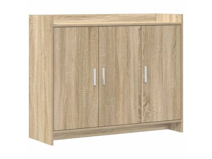 Sideboard Sonoma-Eiche 98,5 x 33 x 80 cm Holzwerkstoff Metallgriffe, großer Stauraum, pflegeleicht, vielseitig platzierbar, modernes Design