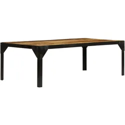Décoshop26 - Couchtisch im rustikalen und industriellen Design aus massivem Mangoholz und Stahl 110 cm DEC038276